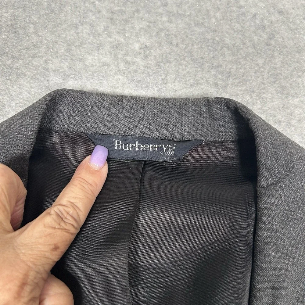 Vintage Burberrys Men's Blazer Sport Coat Jacket 100% Wool Gray FLAWS SEE PICS‎